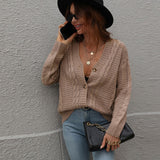 Solid Color Button Cardigan