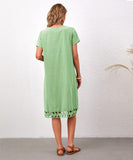 Solid Color Knee-Length T-Shirt Skirt