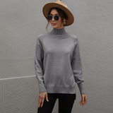 Solid Color Turtleneck Sweater