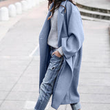 Solid Color Loose Warm Long Woolen Coat