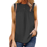 Solid Crewneck Sleeveless Tank Shirt