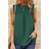 Solid Crewneck Sleeveless Tank Shirt