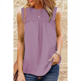 Solid Crewneck Sleeveless Tank Shirt