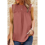 Solid Crewneck Sleeveless Tank Shirt