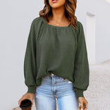Square Neck Loose Casual Knitted Shirts