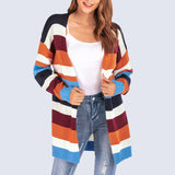 Striped Loose Cardigan Sweater