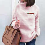 Stylish Zip Turtleneck Plush Top