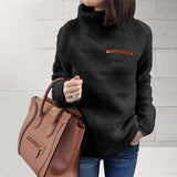 Stylish Zip Turtleneck Plush Top