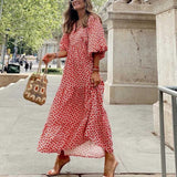 Summer Beach Puff Sleeve Long Dress
