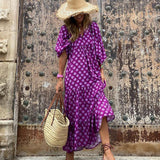 Summer Beach Puff Sleeve Long Dress