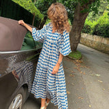 Summer Beach Puff Sleeve Long Dress