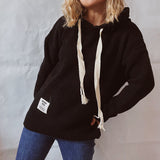 Thickened Solid Warm Hooded Loose Pullover Sweater