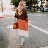Tricolor Panel Long Cardigan
