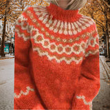 Turtleneck Pullover Jacquard Sweater