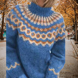 Turtleneck Pullover Jacquard Sweater