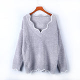 V-neck Casual Knitted Base Sweater