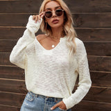 V Neck Lightweight Pullover Jumpers