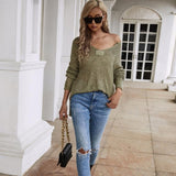 V Neck Lightweight Pullover Jumpers