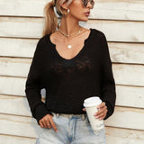 V Neck Lightweight Pullover Jumpers
