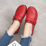 Velcro Leather Mom Shoes
