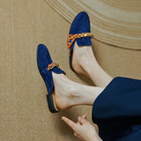 Vintage Covered Toe Slip On Leather Mules