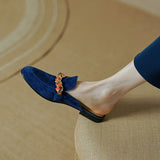 Vintage Covered Toe Slip On Leather Mules