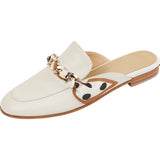 Vintage Covered Toe Slip On Leather Mules