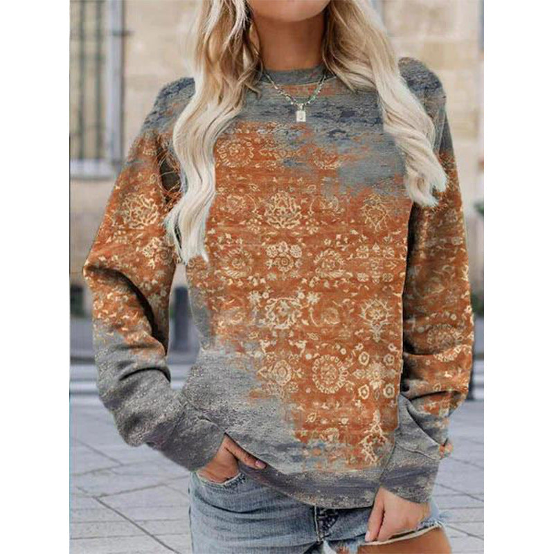 Vintage Print Long Sleeve Sweatshirt