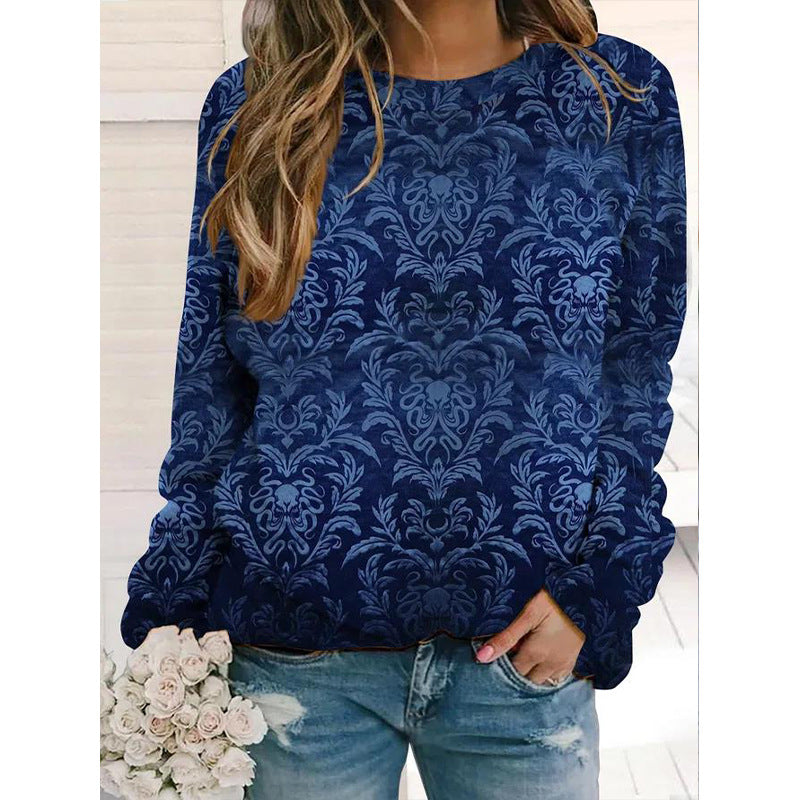 Vintage Print Long Sleeve Sweatshirt