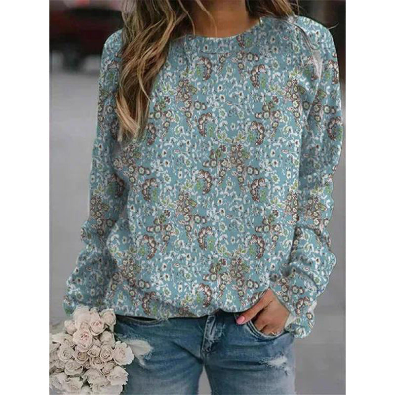 Vintage Print Long Sleeve Sweatshirt