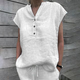 Women's Elegant Button-Embellished Cotton Shirt