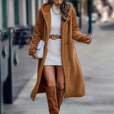 Women's Hooded Long Fleece Coat