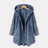 Women's Hooded Single-breasted Loose Coat