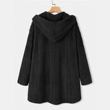 Women's Hooded Single-breasted Loose Coat