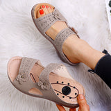 Flower Wedge Sandals