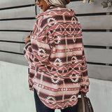 Women's Relaxed Printed Thick Warm Jacket Outerwear