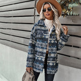 Women's Relaxed Printed Thick Warm Jacket Outerwear