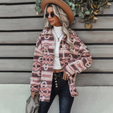 Women's Relaxed Printed Thick Warm Jacket Outerwear