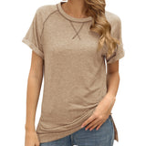  Round Neck Short Sleeve Tops