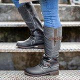 Side Zip Belt Buckle Tall Boots