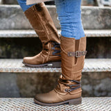 Side Zip Belt Buckle Tall Boots