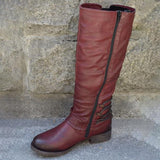 Side Zip Belt Buckle Tall Boots