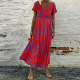 Vintage Short Sleeve Maxi Dress