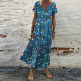 Vintage Short Sleeve Maxi Dress