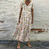 Vintage Short Sleeve Maxi Dress