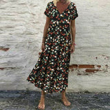 Vintage Short Sleeve Maxi Dress