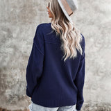 Women's Long Sleeves V-neck Knit Sweater
