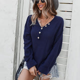 Women's Long Sleeves V-neck Knit Sweater